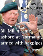 Bill Millin, the personal piper to Commander Lord Lovat, of 4 Commando, piped his men onto Sword beach against military regulations which banned musicians from travelling to the front. Millin�s role in the D-Day landings is well documented, with it said Germans chose not to shoot the piper simply because they thought he had gone mad.
